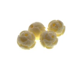 20PCS Carved Lotus Flower Natural Cinnabar Red Beads Round Loose Spacer Beads for Jewelry Making DIY Bracelet Earrings Handmade
