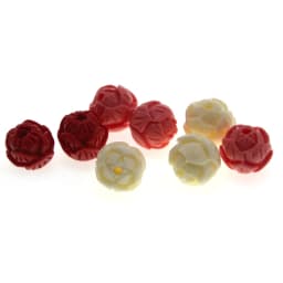 20PCS Carved Lotus Flower Natural Cinnabar Red Beads Round Loose Spacer Beads for Jewelry Making DIY Bracelet Earrings Handmade