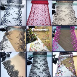 Bilateral Embroidered Lace Trim Net Embroidery Tulle Lace Fabric Mesh DIY Lace Sewing Fabric Bra Crafts for Lingerie Needle Work