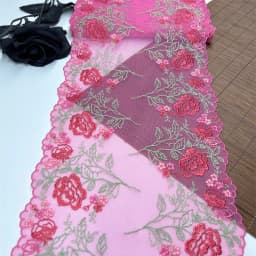 Bilateral Embroidered Lace Trim Net Embroidery Tulle Lace Fabric Mesh DIY Lace Sewing Fabric Bra Crafts for Lingerie Needle Work
