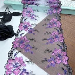 Bilateral Embroidered Lace Trim Net Embroidery Tulle Lace Fabric Mesh DIY Lace Sewing Fabric Bra Crafts for Lingerie Needle Work