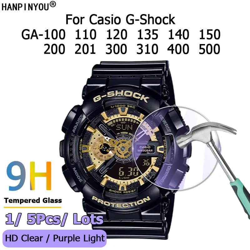 For Casio G-Shock GA-100 GA-110 GA-120 GA-140 GA-150 GA-200 GA-300 GA-400 GA-500 GA-310 135 Tempered Glass Film Screen Protector
