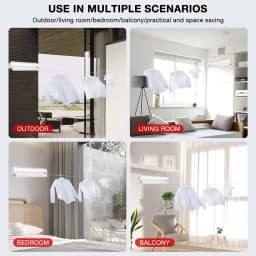 Retractable Laundry Hanger Telescopic Indoor Wall Mounted Clothes Line Drying Rack Clothesline for Bathroom Home Balconies