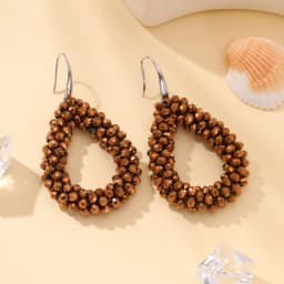 INKDEW New Fashion Water Drop Earrings for Women Faceted Beads Handmade Crystal Big Long Earrings Jewelry Vintage boho EA004
