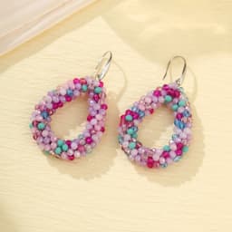 INKDEW New Fashion Water Drop Earrings for Women Faceted Beads Handmade Crystal Big Long Earrings Jewelry Vintage boho EA004