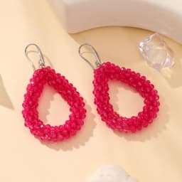 INKDEW New Fashion Water Drop Earrings for Women Faceted Beads Handmade Crystal Big Long Earrings Jewelry Vintage boho EA004