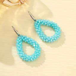 INKDEW New Fashion Water Drop Earrings for Women Faceted Beads Handmade Crystal Big Long Earrings Jewelry Vintage boho EA004