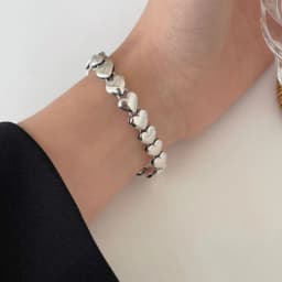 XIYANIKE Silver Color Geometry Double Side Love Heart Stitching Bracelet Femme Unique Design Luxury Jewelry Wholesale
