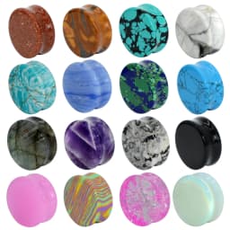 1PAIR Stone Ear Plug Tunnel Ear Piercings Earring Gauges Helix Piercing Ear Stretcher Ear Plugs Body Piercing Jewelry6mm-25mm