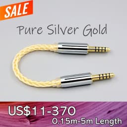 99% 8 Core Pure Silver Gold 16 OCC Mxied Cable 4.4mm Balanced 3.5mm Stereo Male to Male Audio Adapter IFI Zen DAC LN007720