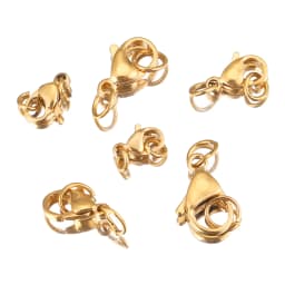 20Pcs Stainless Steel Gold with Jump Ring Lobster Clasp Claw Clasps for Bracelet Necklace Chain Diy Jewelry Making Supplies