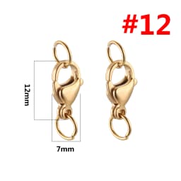 20Pcs Stainless Steel Gold with Jump Ring Lobster Clasp Claw Clasps for Bracelet Necklace Chain Diy Jewelry Making Supplies