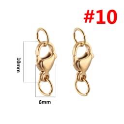 20Pcs Stainless Steel Gold with Jump Ring Lobster Clasp Claw Clasps for Bracelet Necklace Chain Diy Jewelry Making Supplies