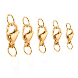20Pcs Stainless Steel Gold with Jump Ring Lobster Clasp Claw Clasps for Bracelet Necklace Chain Diy Jewelry Making Supplies