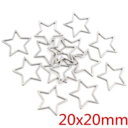 20pcs 3 Size Stars Charm Gold Stainless Steel Pendant Open Bezels Hollow Pressed Resin Frame Mold Bezel DIY Jewelry Making
