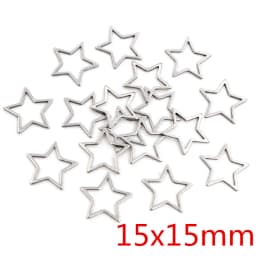 20pcs 3 Size Stars Charm Gold Stainless Steel Pendant Open Bezels Hollow Pressed Resin Frame Mold Bezel DIY Jewelry Making