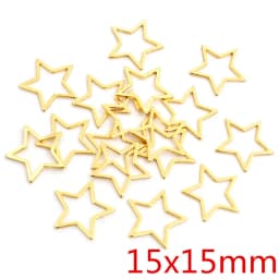 20pcs 3 Size Stars Charm Gold Stainless Steel Pendant Open Bezels Hollow Pressed Resin Frame Mold Bezel DIY Jewelry Making
