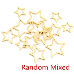 20pcs 3 Size Stars Charm Gold Stainless Steel Pendant Open Bezels Hollow Pressed Resin Frame Mold Bezel DIY Jewelry Making
