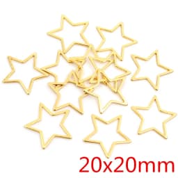 20pcs 3 Size Stars Charm Gold Stainless Steel Pendant Open Bezels Hollow Pressed Resin Frame Mold Bezel DIY Jewelry Making