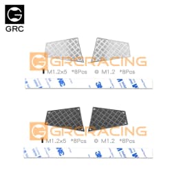 GRC1/10 Side Skirt Skid Plates Metal Chequered Decorative Diamond Sheets for Traxxas TRX4 Defender Body Shell Upgrade parts