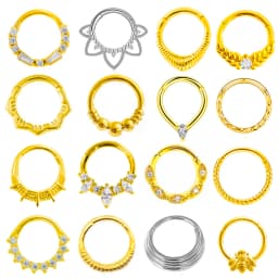 Flower Shape Nose Ring Septum Clicker Helix Piercing Ear Cartilage Daith Hoop Body Piercing For Women Men 316L Surgical Steel