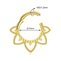 Flower Shape Nose Ring Septum Clicker Helix Piercing Ear Cartilage Daith Hoop Body Piercing For Women Men 316L Surgical Steel