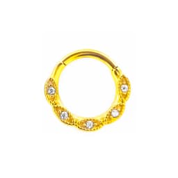 Flower Shape Nose Ring Septum Clicker Helix Piercing Ear Cartilage Daith Hoop Body Piercing For Women Men 316L Surgical Steel