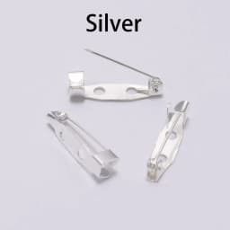 50pcs/lot 15 20 25 30 35 40mm Metal Safety Brooch Clip Base Pins Blank Bases Settings Brooch For DIY Jewelry Making Supplies