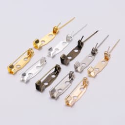 50pcs/lot 15 20 25 30 35 40mm Metal Safety Brooch Clip Base Pins Blank Bases Settings Brooch For DIY Jewelry Making Supplies