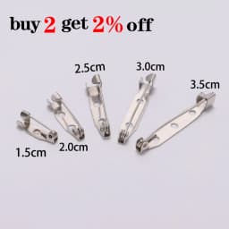50pcs/lot 15 20 25 30 35 40mm Metal Safety Brooch Clip Base Pins Blank Bases Settings Brooch For DIY Jewelry Making Supplies