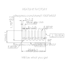 20x20x10mm Silver / Black Anodized Slotted Aluminum Heat Sink Cooler Radiator Heatsink With Thermal Conductive Pad Tape
