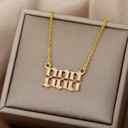 Zircon Angel Number Necklaces 111 222 333 444 555 666 777 888 999 Stainless Steel Necklace For Women Devil Choker Trend Jewelry