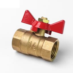 Brass Shut Off Ball Valve With Butterfly Handle For Fuel Gas Water Oil Air 1/4" 3/8" 1/2" 3/4" Female To Female Thread Two Way