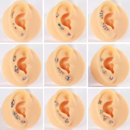 1PC G23 Titanium&Steel 16G CZ Gem Triangle Labret Lip Ring Crystal Cluster Ear Cartilage Tragus Helix Piercing Screw Fit Top 16g