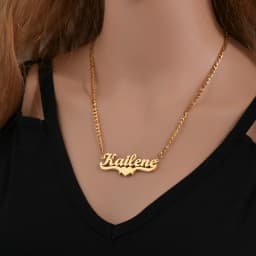 Atoztide Customized Name Hip Hop Letter Necklace Double Thick Plated Figaro Chain Piercing Carving Pendants for Women Gift