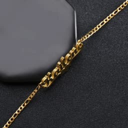 Atoztide Customized Name Hip Hop Letter Necklace Double Thick Plated Figaro Chain Piercing Carving Pendants for Women Gift