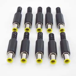 6.5mm x 4.4mm DC male Power Connector plug jack Adapter with 1.3mm Pin connector Yellow head 6.5 4.4 Male Welding Audio DIY a1
