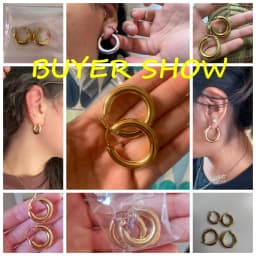 CANNER Stainless Steel Smooth Ear Buckle Round Thick Hoops Earrings for Women Piercing Earings Gift Fashion Jewelry 20/25/30mm