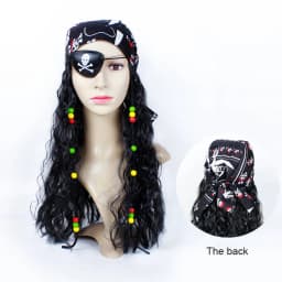 Halloween Costume for Unisex Adult Pu Pirate Captain Jack Sparrow Wigs Hat Carnival Party Props Accessories