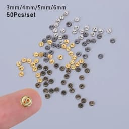 50 Pcs/lot Mini Metal Buttons 3mm/4mm/5mm Handmade Cute DIY doll clothes round buttons Miniature Doll Clothes Accessories