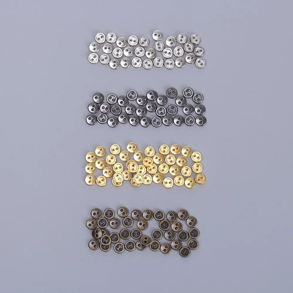 50 Pcs/lot Mini Metal Buttons 3mm/4mm/5mm Handmade Cute DIY doll clothes round buttons Miniature Doll Clothes Accessories