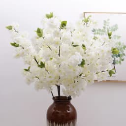 Artificial Cherry Blossom Pink White Cherry Tree Silk Flower Spring Cherry DIY Bonsai Arch Wedding Props Home Decoration