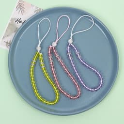 New Colorful Anti-Lost Phone Chain Artificial Crystal Phone Hang Rope Mobile Phone Strap Lanyard Cell Phone Case Hanging Cord