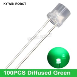 100pcs 5mm Flat Top White Red Yellow Blue Green Assorted Kit Lamp Diode LED Ultra Bright Bulbs Emitting Diodes F5 5 mm DIY Light
