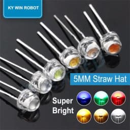100pcs 5mm Flat Top White Red Yellow Blue Green Assorted Kit Lamp Diode LED Ultra Bright Bulbs Emitting Diodes F5 5 mm DIY Light