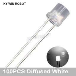 100pcs 5mm Flat Top White Red Yellow Blue Green Assorted Kit Lamp Diode LED Ultra Bright Bulbs Emitting Diodes F5 5 mm DIY Light