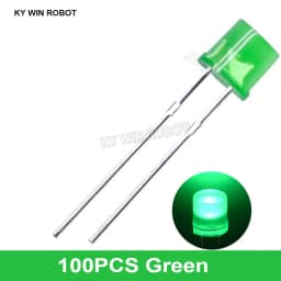 100pcs 5mm Flat Top White Red Yellow Blue Green Assorted Kit Lamp Diode LED Ultra Bright Bulbs Emitting Diodes F5 5 mm DIY Light