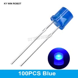 100pcs 5mm Flat Top White Red Yellow Blue Green Assorted Kit Lamp Diode LED Ultra Bright Bulbs Emitting Diodes F5 5 mm DIY Light
