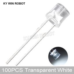 100pcs 5mm Flat Top White Red Yellow Blue Green Assorted Kit Lamp Diode LED Ultra Bright Bulbs Emitting Diodes F5 5 mm DIY Light