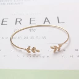New Pulseiras Double Leaves Open Charm Cuff Bracelets & Bangles for Women Simple Jewelry Gift Mujer Bracciali Bijoux